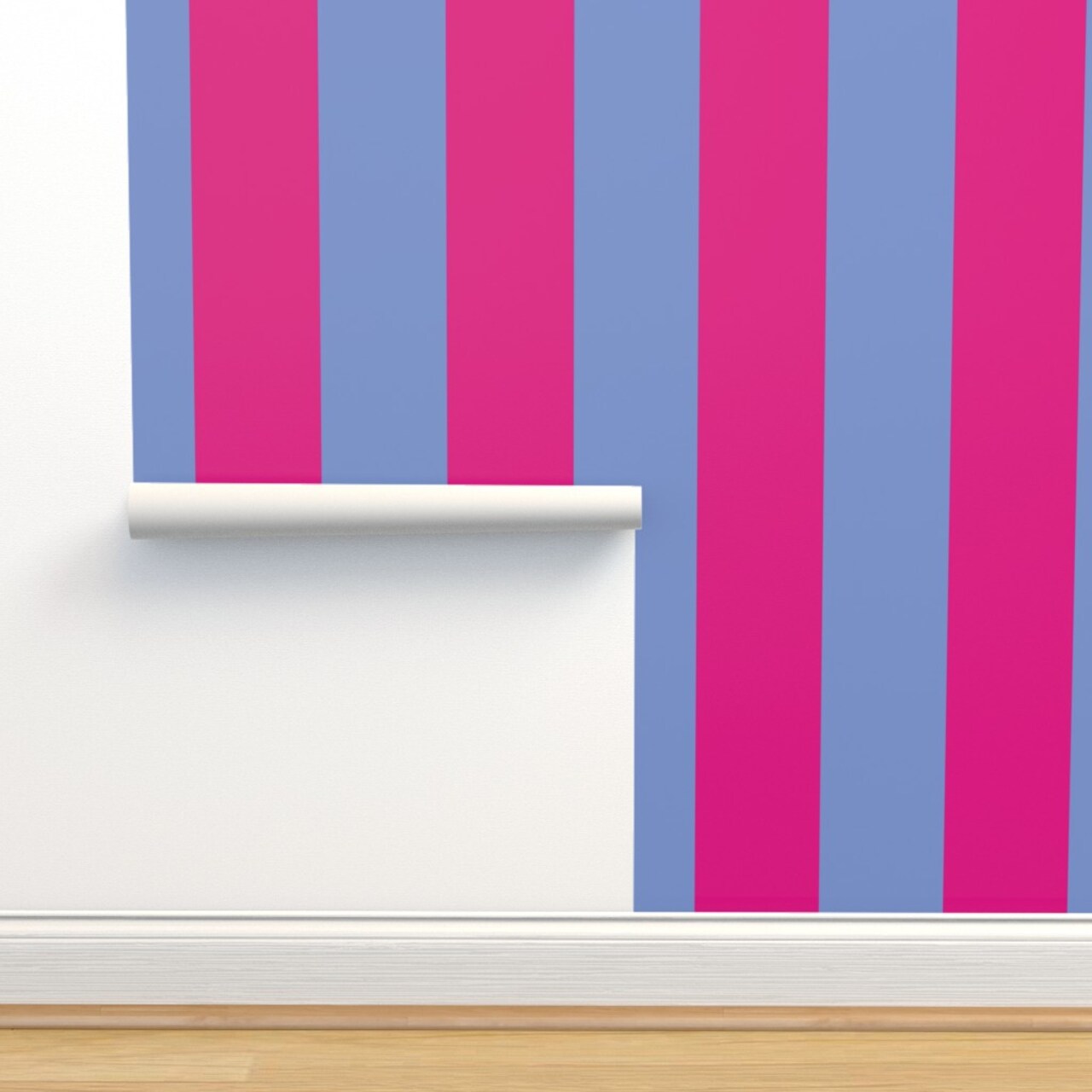 Bright Retro Stripes Fun Groovy Hot Pink Neon Boardwalk Beach Cottagecore Beach Tent Circus Tent Custom Removable Wallpaper by Spoonflower Peel & Stick Wallpaper 2FT Wide